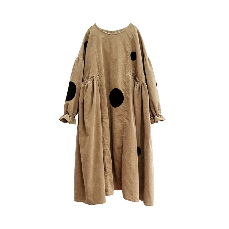 Imakokoni Original Design Loose Camel Polka Dot