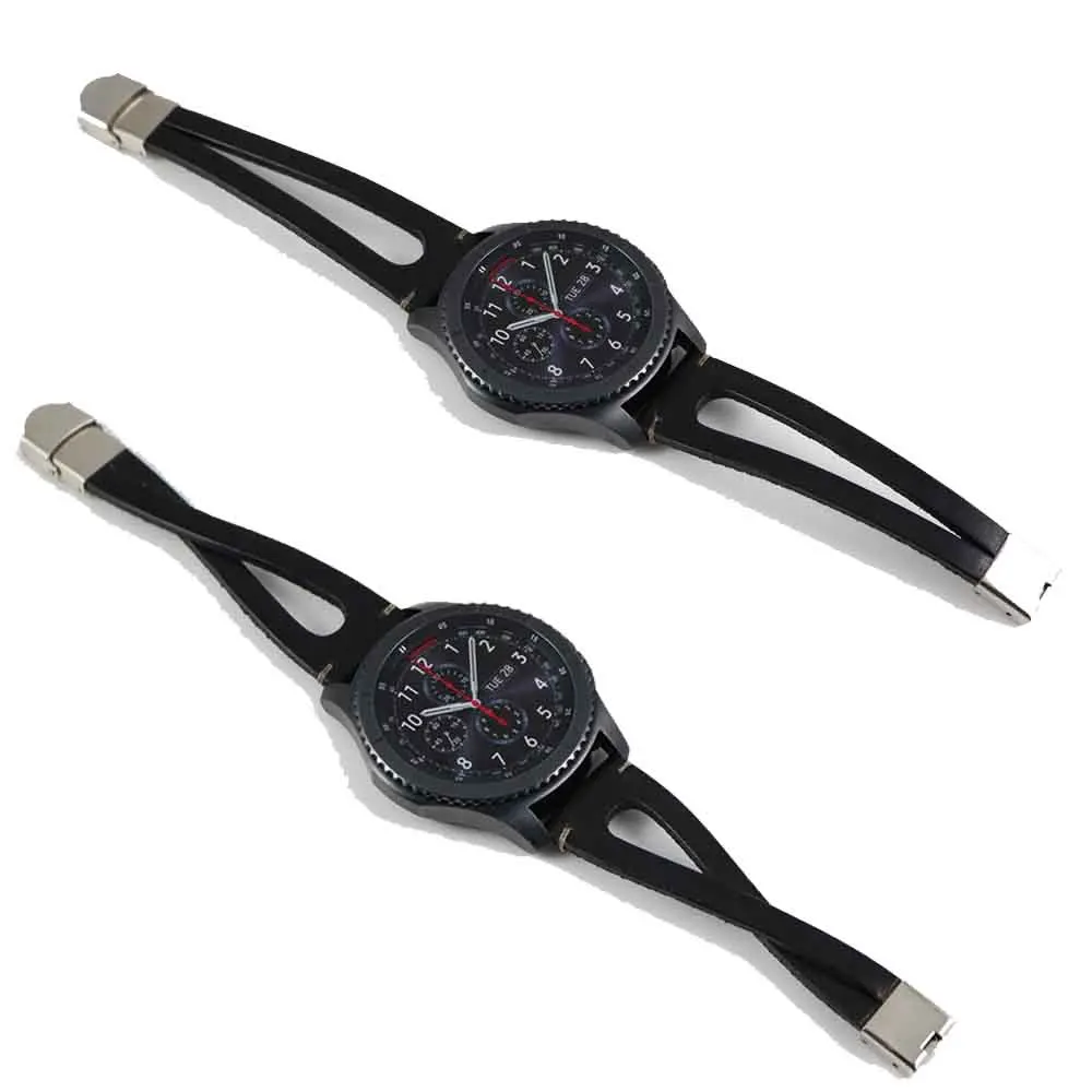 Ретро модные часы из натуральной кожи ремешок для samsung gear S3/Galaxy 46 мм для huawei watch GT браслет умные наручные браслеты