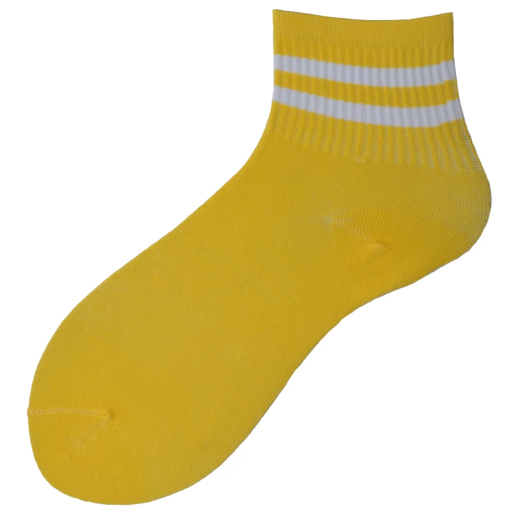 Классические мужские и женские носки в стиле ретро с двумя полосками, хлопковые носки для отдыха в старом стиле, классные носки в стиле хип-хоп для катания на коньках, белые, черные, Harajuku, недорогой стильный подарок для мужчин - Цвет: yellow socks