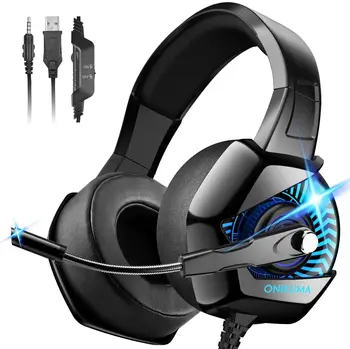 

ONIKUMA PC Headset Gaming Headset with & Mic PS4 Headset Gaming Headphones for PS4 PC Xbox Headset does contain adapter Switch