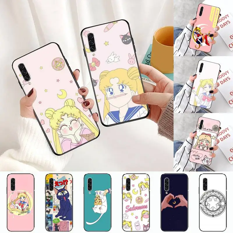 

Cartoon Sailor Moon Phone Case For Samsung Galaxy A 3 6 7 8 10 21 01 11 31 91 10S 20S 30S 50S PLUS