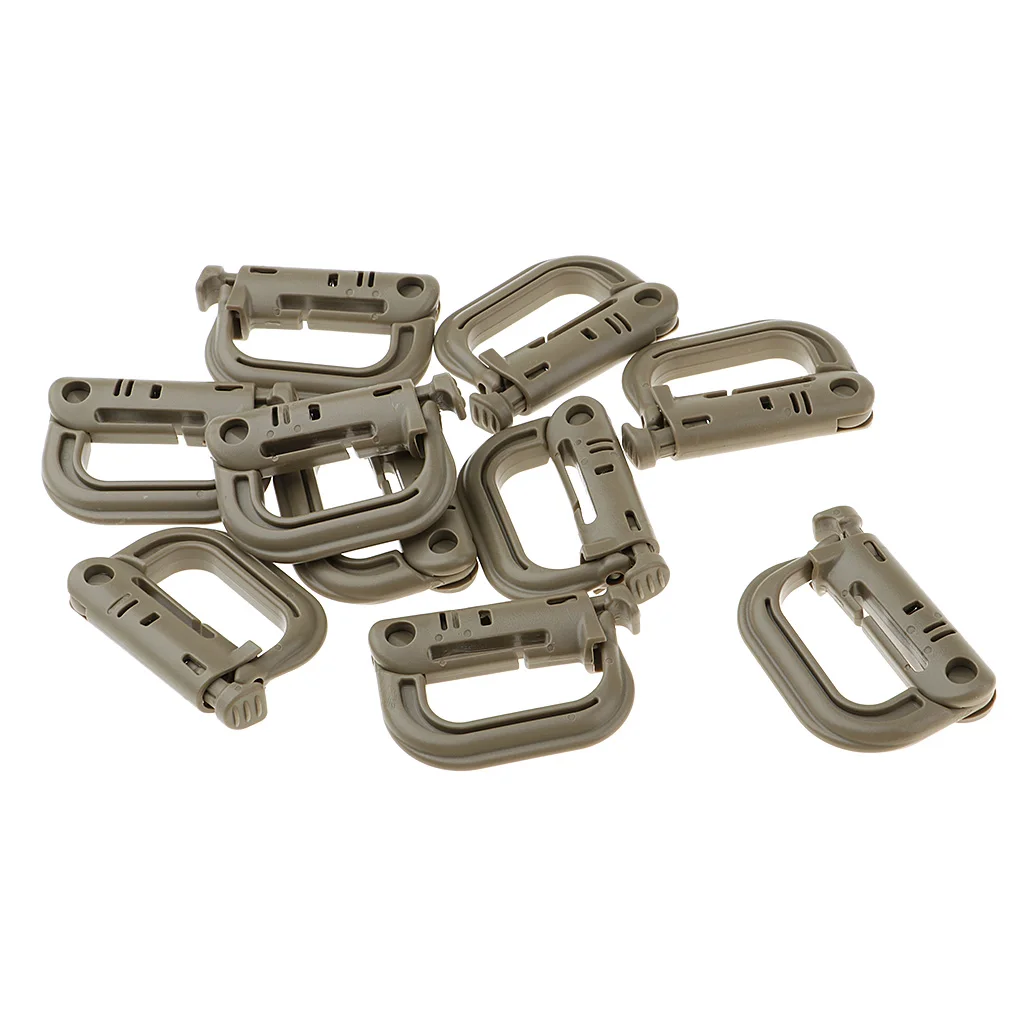 10pcs D Ring Locking Webbing Buckle Carabiner Climbing Snap Clip Hook Holder Attachment