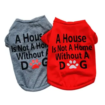 

Cute Pet Dog Clothes cat dog A House Printed Cotton T-shirt Soft Puppy Dogs Clothing Spring Summer Shirt Casual Vests XS-L