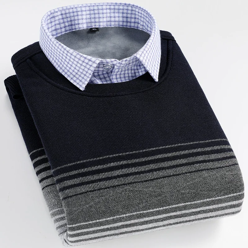 2020 Spring Autumn Men Sweaters Shirt Striped Long Sleeve Cotton Casual Boutique Shirts Man Soft Comfort Slim Fit Styles Brand | Мужская