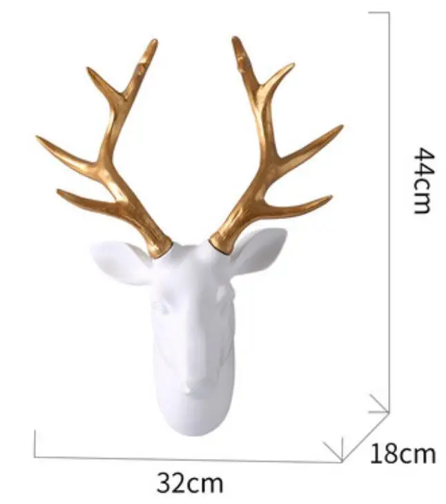 Европейский стиль черно-белая имитация головы оленя скульптура подвесные Ремесла настенные фотообои Декор украшение дома аксессуары - Цвет: 1