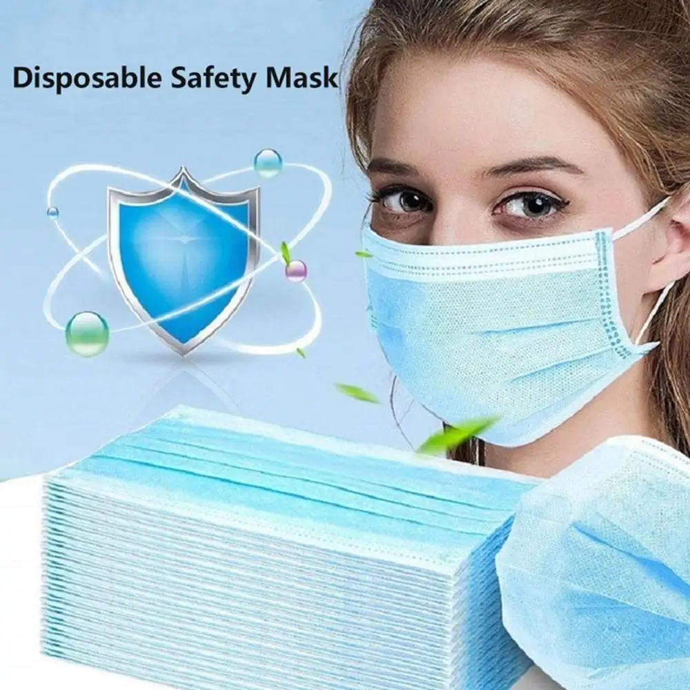 

In Stock! Disposable Protective Mask High Efficiency Filtration Light And Breathable Respirator Fresh Blue 50 Pcs/Box