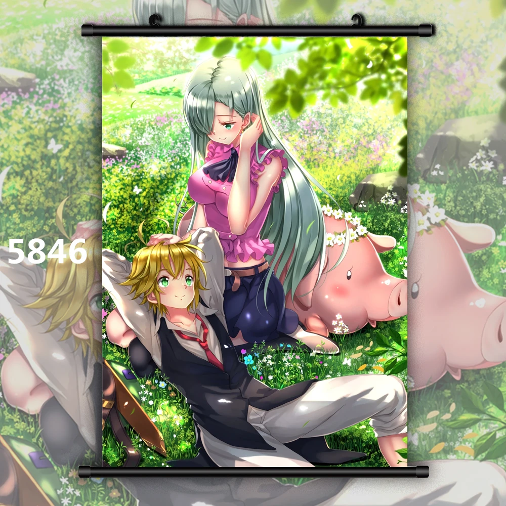 Seven Deadly Sins Nanatsu no Taizai Meliodas x Elizabeth Аниме Манга настенный плакат в рулоне - Цвет: 5846