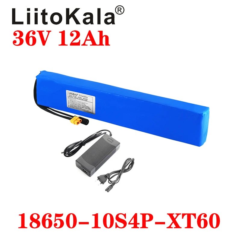 

Liitokala 36 в 12 Ач 18650 10S4P Высокая мощность и емкость 42 в литиевый аккумулятор электрический мотоцикл велосипед Скутер с BMS 42 в 2A