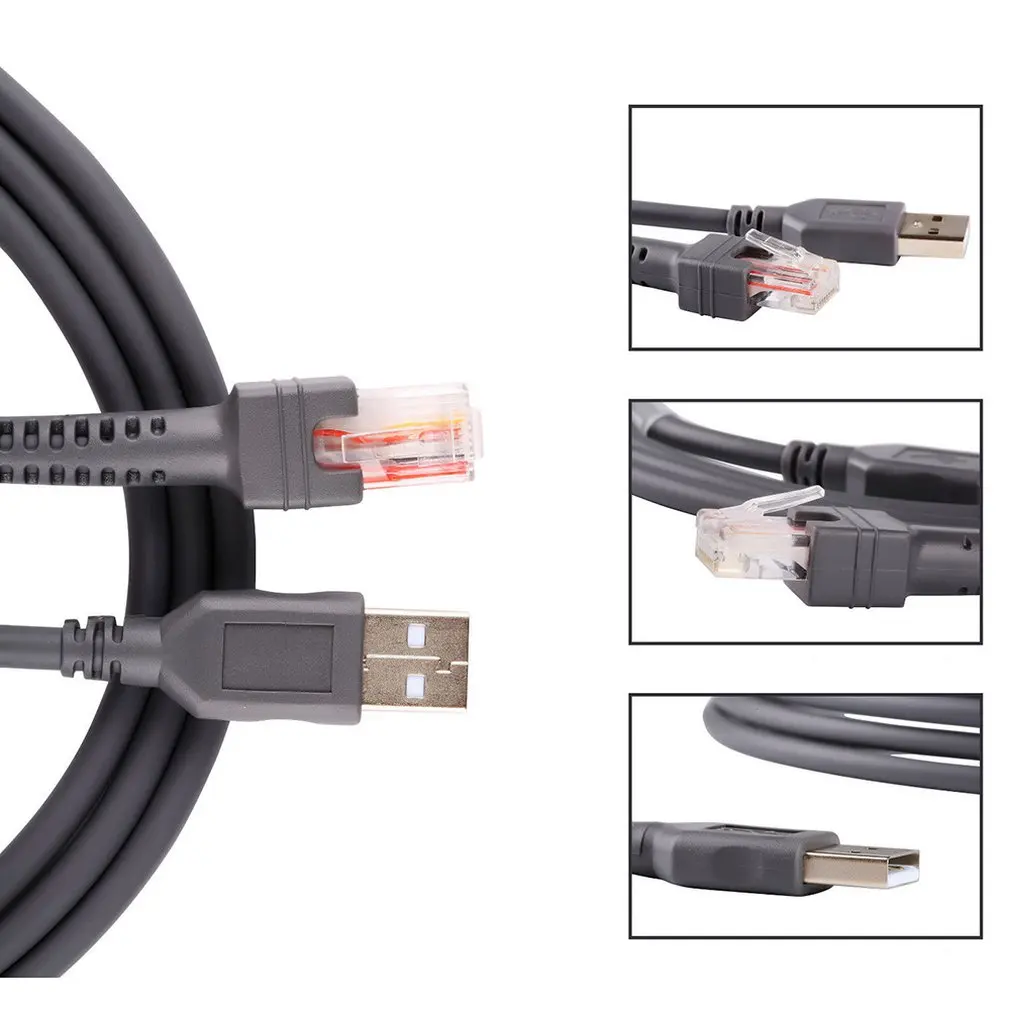 6-футовый USB-кабель RJ45 для Motorola Symbol LS1203 LS2208 LI2208 LS3008 LS4208 DS6708 сканер штрих-кодов |