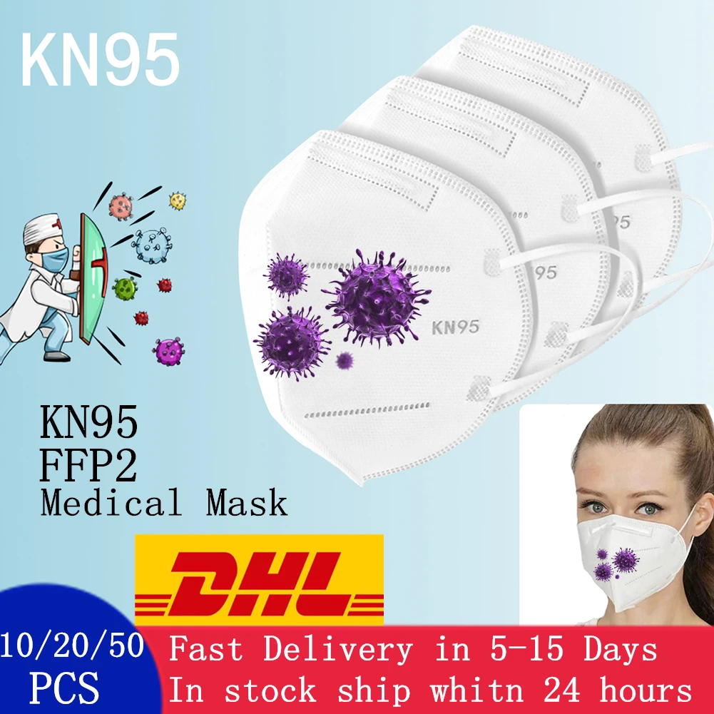 

Fast Shipping 10/20/50PCS KN95 Face Mask N95 FFP3 Mouth Mask Anti Smog Protective FFP2 KF94 Respirator Masks
