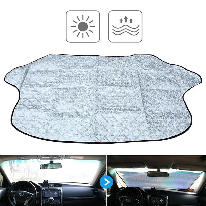Windshield Sunshade Car SunShade Durable Auto Sun Visor Side Window Vehicle 147*110 Silver