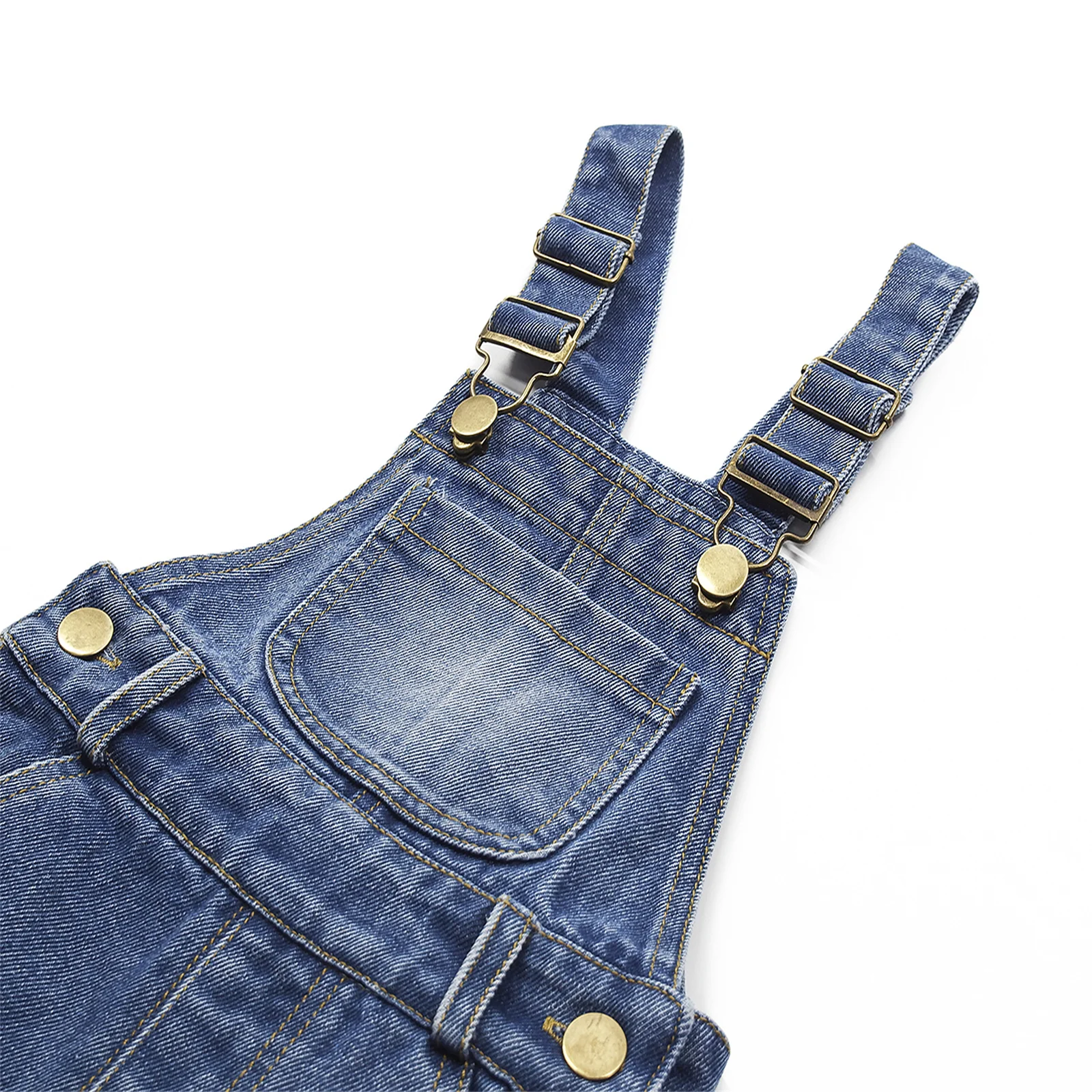 KIDSCOOL SPACE Baby Toddler 2 Buttons Adjustable Straps Fashion Jean Overall 