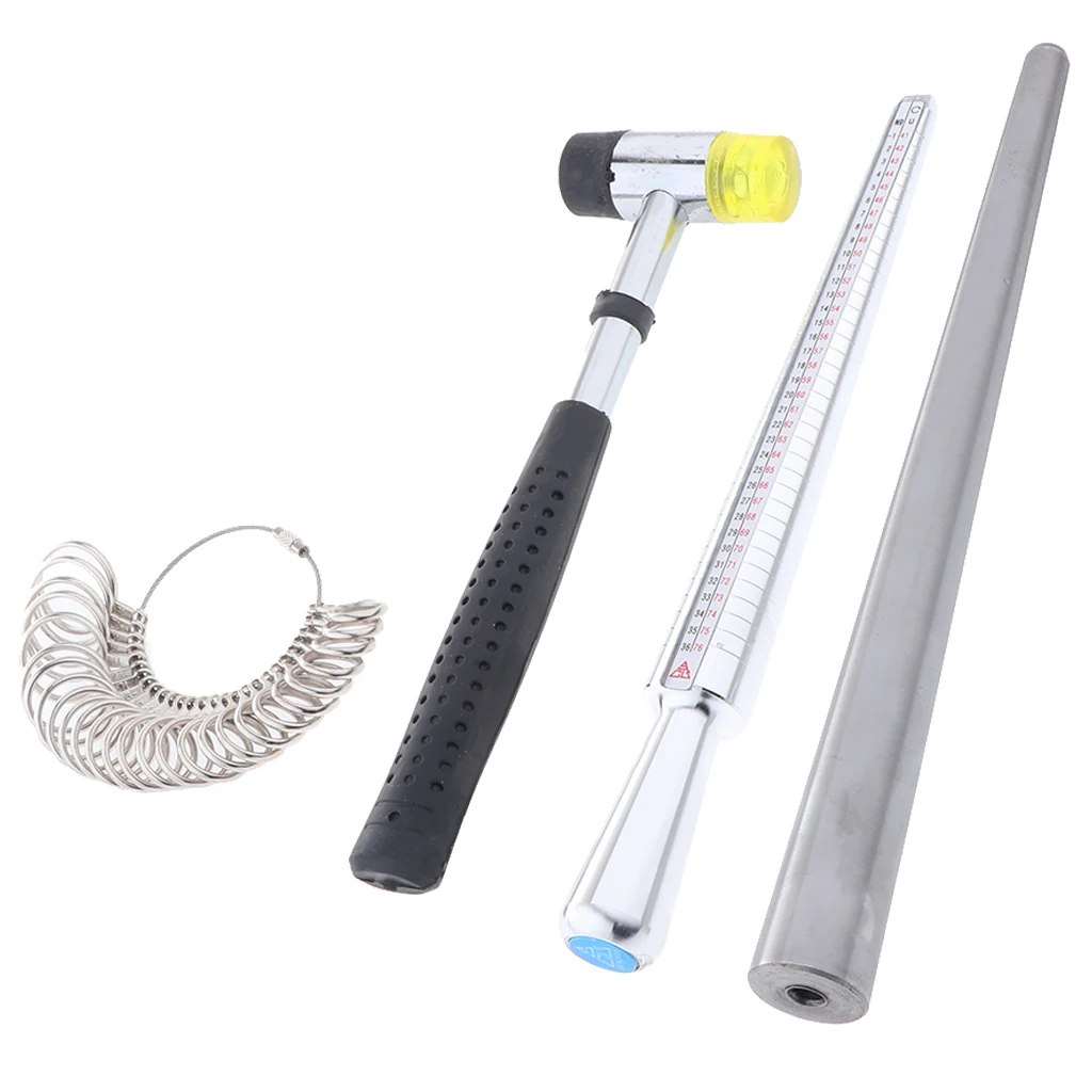 

4 Scales Jewelry Sizer Mandrels Finger Ring Making Tool Measurement Adjuster Tool Kit