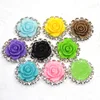 Round Resin Flower Flatback, Shiny Rhinestones, DIY Hair Accessories, Interchangeable Button, 19 Color, 18mm, 10Pcs 5