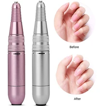 Профессиональный портативный Фрезер для маникюра, розовый, серебристый Электрический Фрезер для ногтей, 25000 об/мин, 110-240 В, металлическая простая в эксплуатации форма ручки