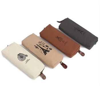 

Retro towers linen pencil bag students Paris style pencil cases stationery material escolar office supplies New Arrival