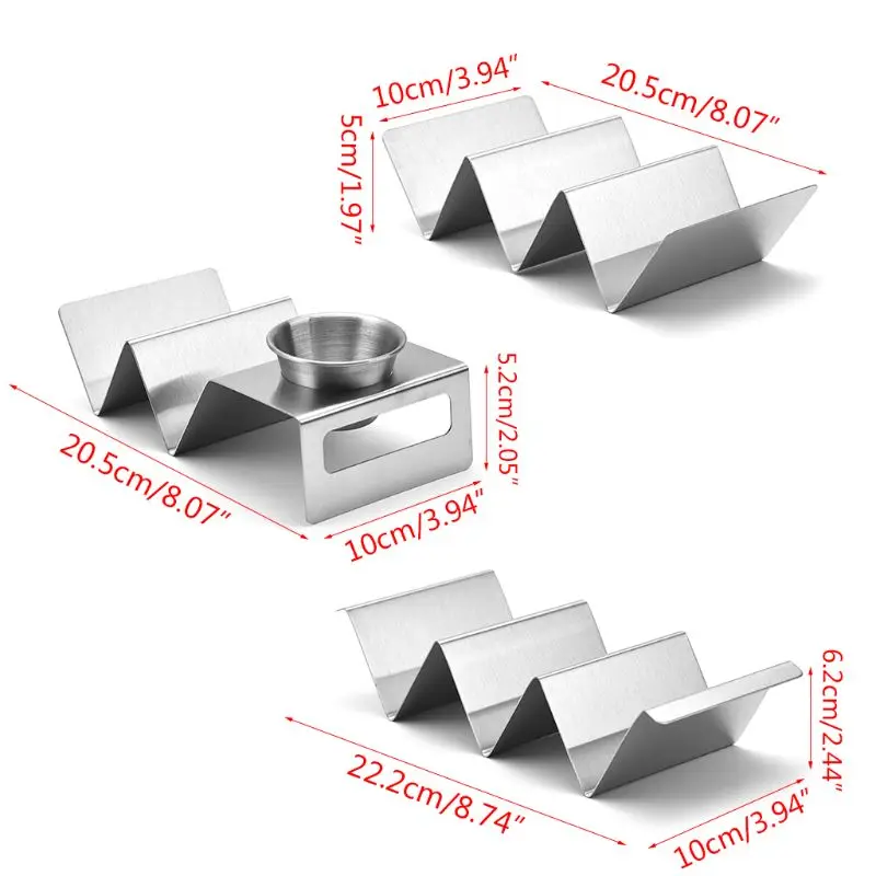 Taco Holder Stands Stainless Steel With Easy Access Handle Oven Grill
