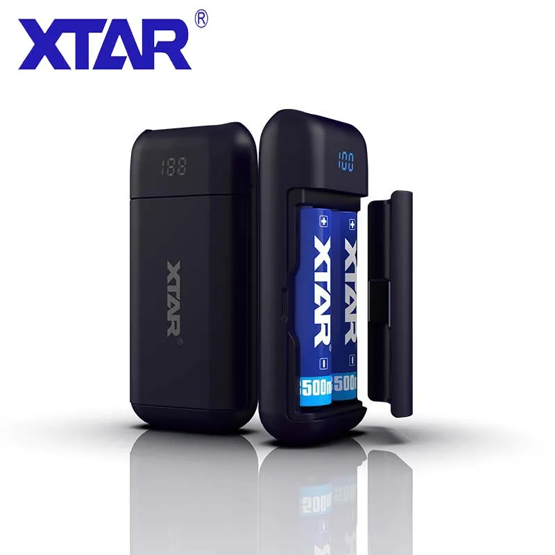 

XTAR PB2 Portable Charger With Power Bank Function Fast Charging 5V USB Apply 3.6V/3.7V Li-ion/IMR/INR/ICR 18650 Battery Charger