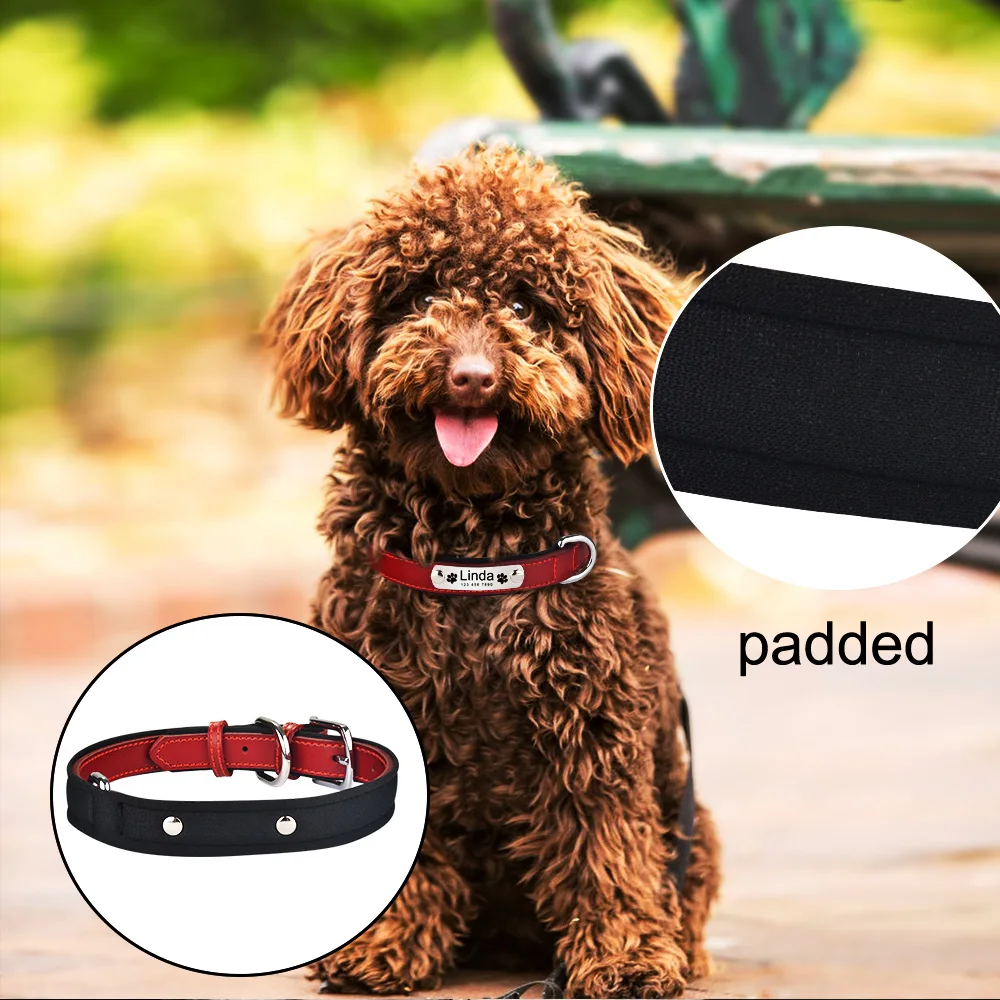 AiruiDog кожаный индивидуальный ошейник для собаки, щенка, кличка на заказ с гравировкой средних и больших собак