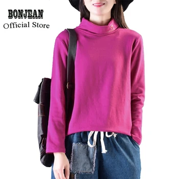 

Women Sweater Pullover Tops Knit Solid Color Turtleneck Baisc Knit Big Loose Fashion Casual for Spring Autumn AZ19111318