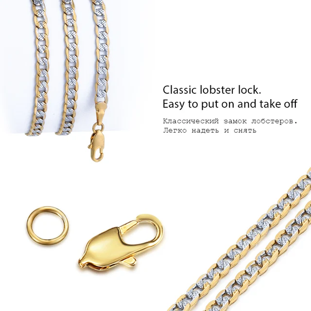 Davieslee 4mm Curb Chain Necklace for Men Women Adjustable Jewelry - Image 3