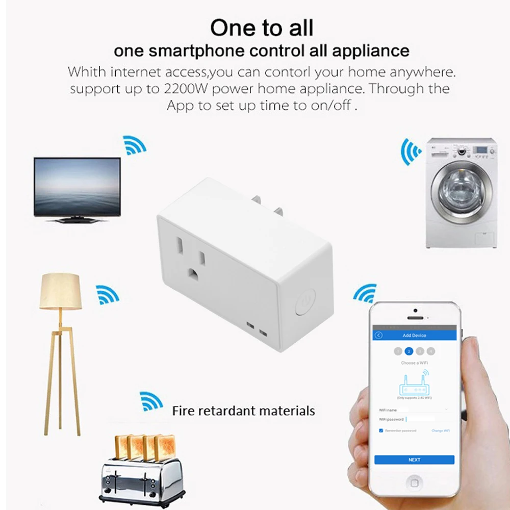 Smart power Plug переносная лента адаптер мини Смарт Wi-Fi розетка дистанционное управление интеллектуальное умное устройство штепсельная вилка США