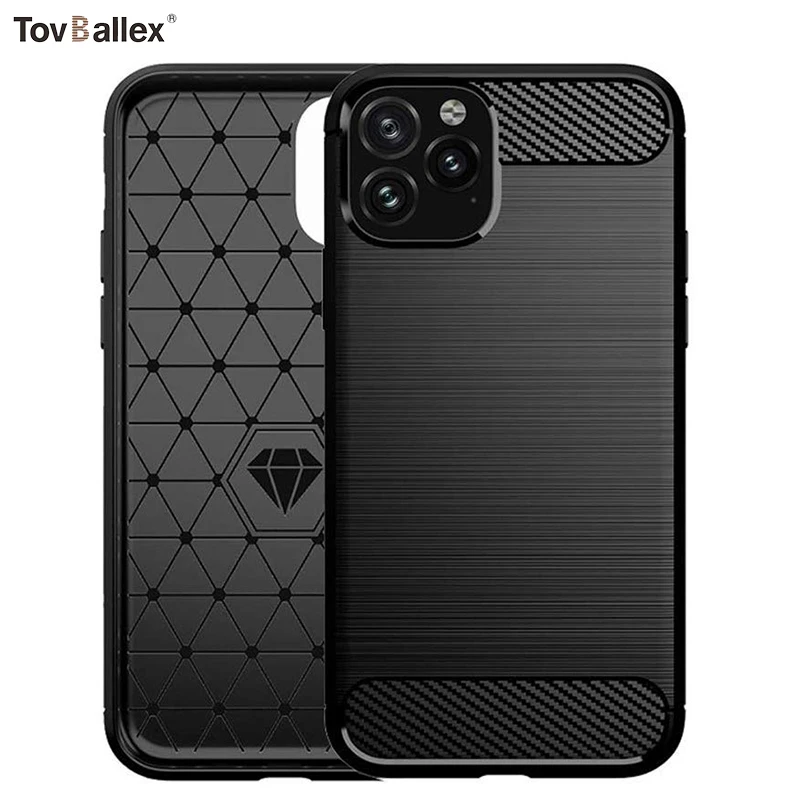 10 шт. чехол для телефона Apple iPhone 11 Pro Max XS XR X 8 7 6 6S Plus SE 5 5S мягкий, гибкий, из ТПУ чехол из углеродного волокна с защитой от отпечатков пальцев