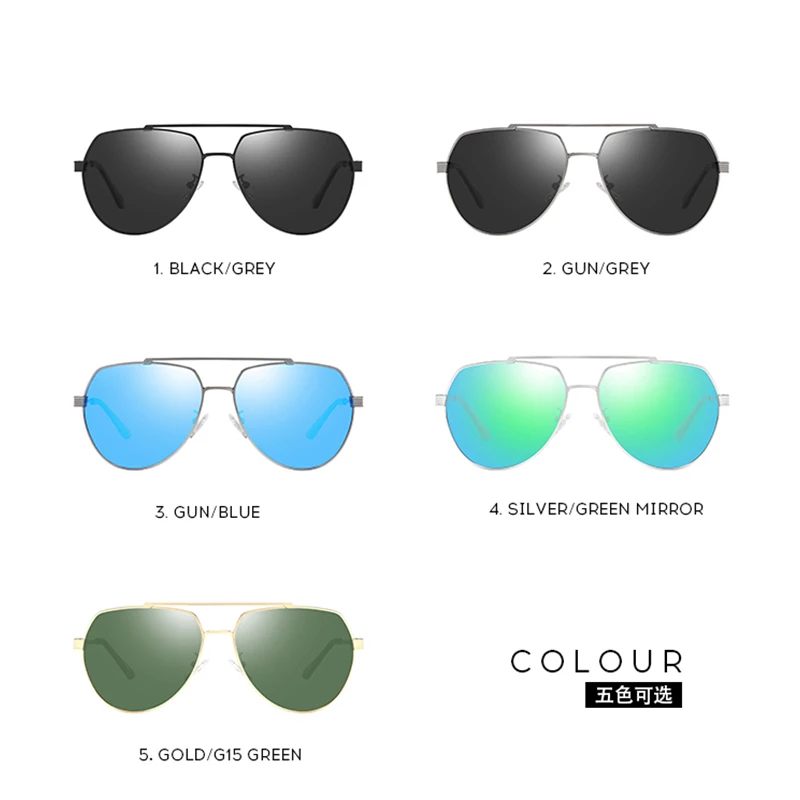 LEIDISEN Polarized UV400 Sunglasse Men Dazzle Color Driver Classic Retro Brand Designer Coating Lens Sun Glass 0945