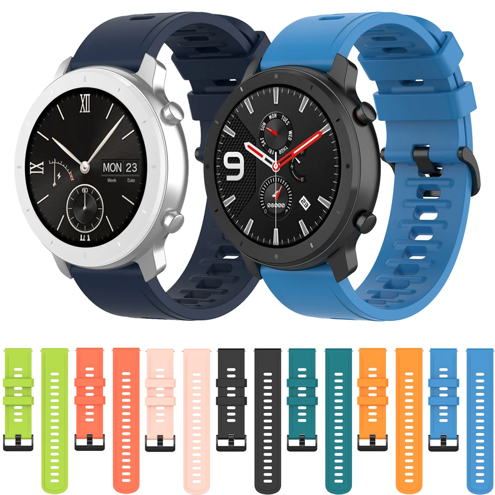 Мягкий силиконовый ремешок для Amazfit GTR 47 мм GTS 42 сменный дышащий Samsung watch 3 Huawei GT2 |