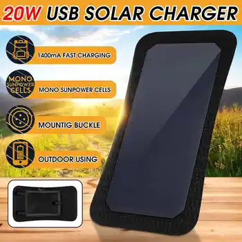 

20W 5V Sunpower Solar Panel Charger Bank Backpack with USB Port for Camping Hiking