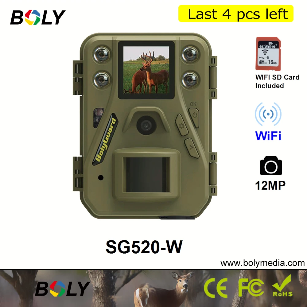 Wi-Fi охотничья камера Bolyguard мини фото ловушка 12 МП SG520-W без свечения ИК 16 Гб Wi-Fi SD карта в комплекте олень Трейл игровая камера