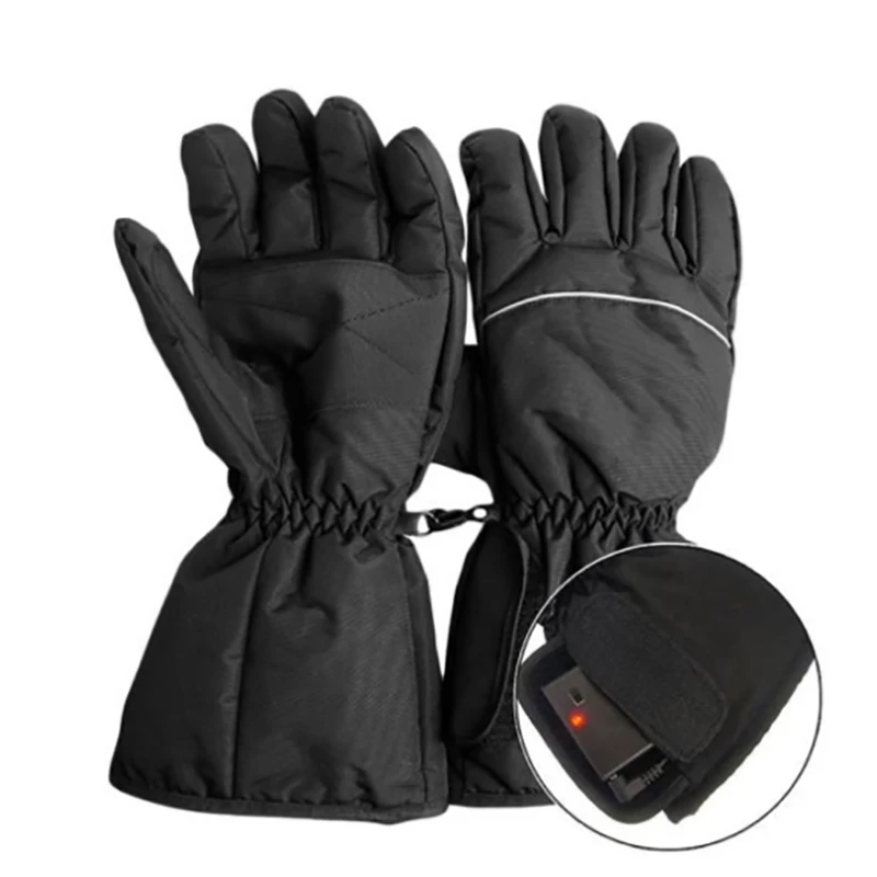 Heated Thermal Gloves Warm Battery Type Electrothermal Gloves Winter Outdoor Sports Skiing Motorcycle Mountain Climbing Hiking - Цвет: Черный