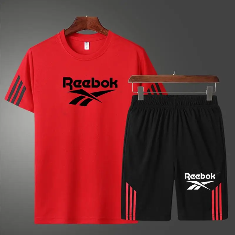 2020 Men Casual Set Fashion 2 PCS Sweat Suit Striped Short Sleeve T-shirt Shorts Sets Male Sportswear Tracksuit Summer Sportsuit 2020 Men Casual Set Fashion 2 PCS Sweat Suit Striped Short Sleeve T-shirt Shorts Sets Male Sportswear Tracksuit Summer Sportsuit