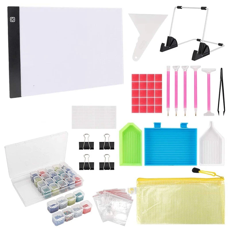 

59PCS Multi Modes Diamond Painting A4 LED Light Pad Kit DIY Dimmable Light Board A4 Painting Pads For Drill 5D Diamond Painting