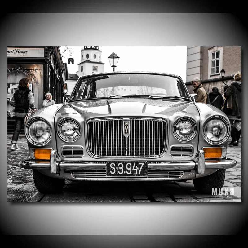 Old Car Painting Wall Art Superar Classic Jaguars Xj6 Black And White Picture Canvas Posters And Prints Modern Home Decorations Painting Calligraphy Aliexpress