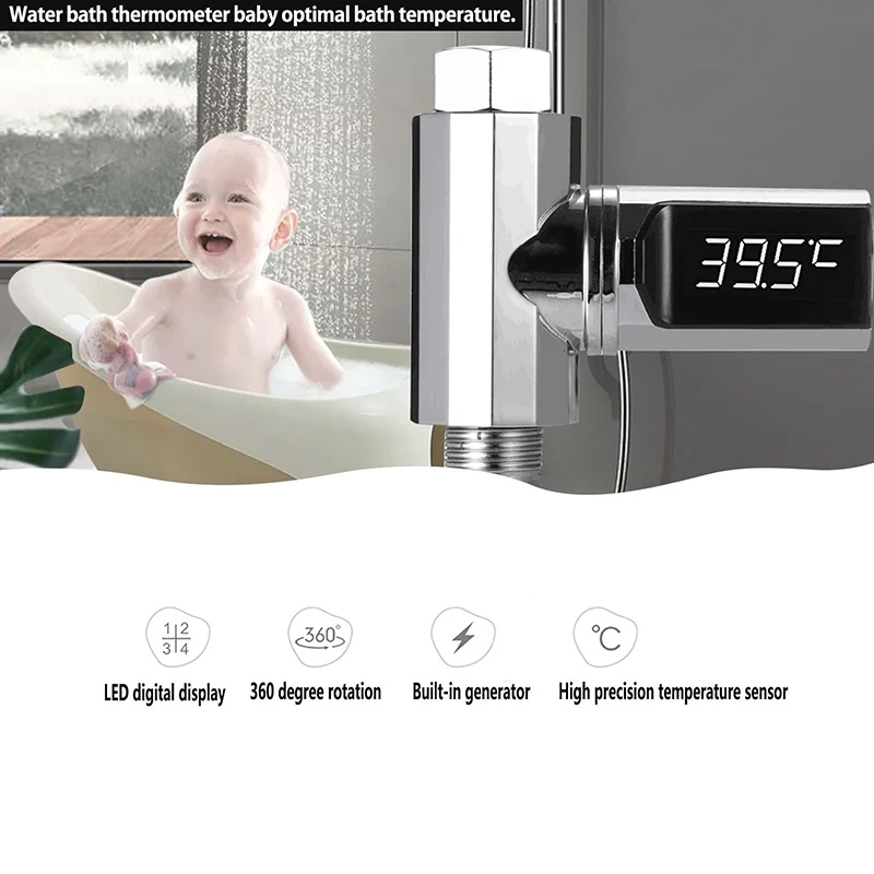 

LED Display Visible Temperature Sensor Indicator Bathroom Household Accessories