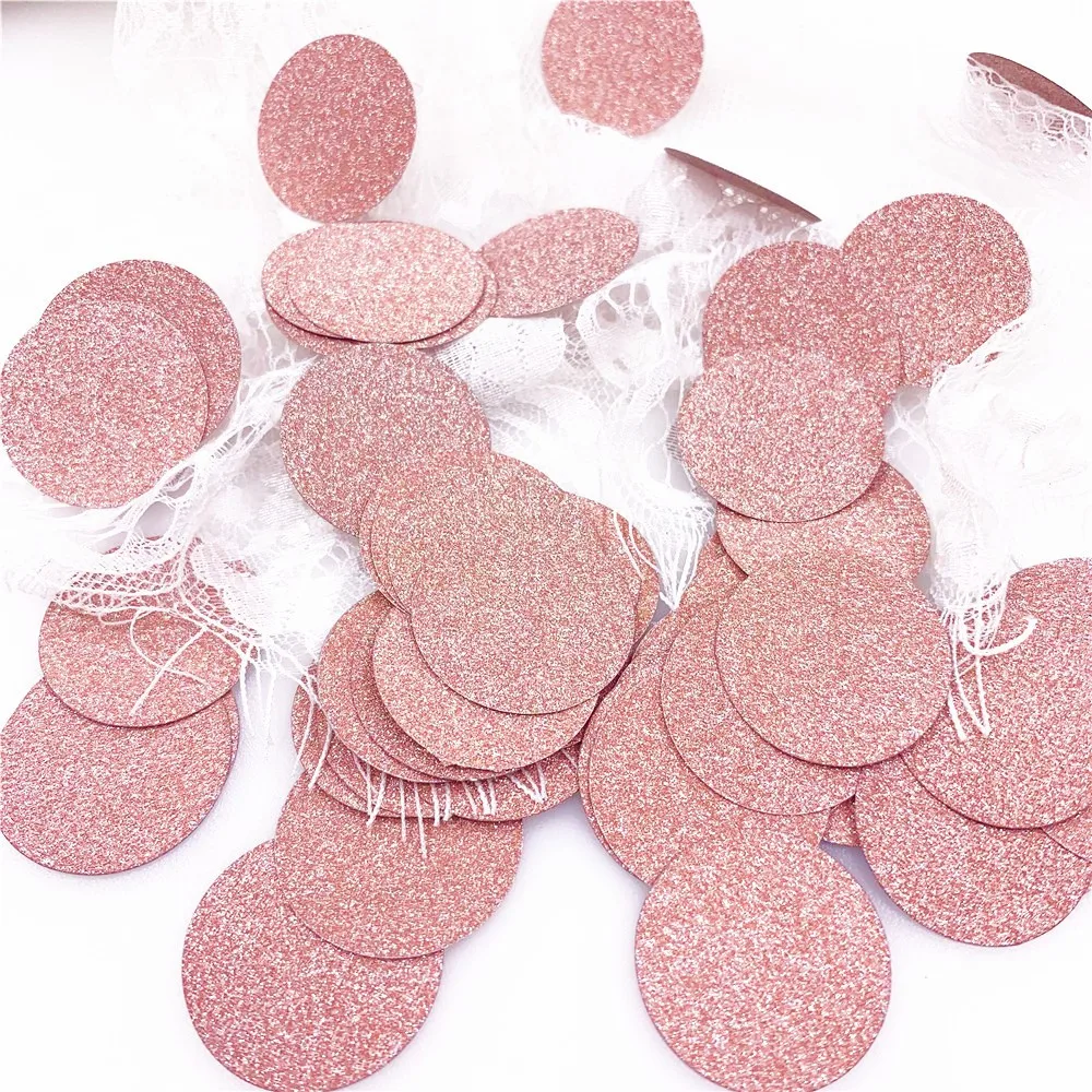 

Confetti Table Glitter Rose Gold Paper Confetti 3cm Sweet 16 Decorations Birthday Gift Wedding Party Table Scatter 100Pcs