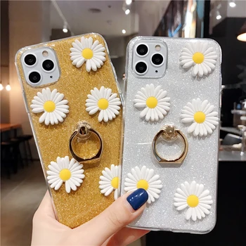 

Case For Asus Zenfone 2 3 Laser ZC520TL ZE500KL ZE550KL ZC551KL Go Live ZB501KL Max Daisies Glitter Soft Covers