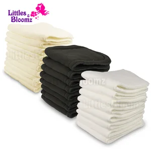 [Littles&Bloomz]-Pañal de tela lavable reutilizable, forros de refuerzo para bolsillo real, insertos de carbón de bambú, tela, microfibra,