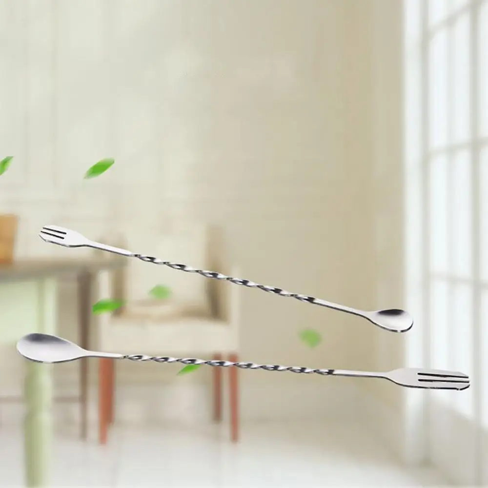 Spoon Double-ended Spiral Cocktail Coffee Stirring Stainless Steel Long Handle Spoon Bar Tools Coffee Accessories