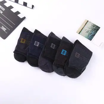 

1 Pair Wool Thick Warm Men Socks Printing Stripe Comfortable For Spring Hot Male Sock Winter Ankle Father Breathable Sale G B8R6