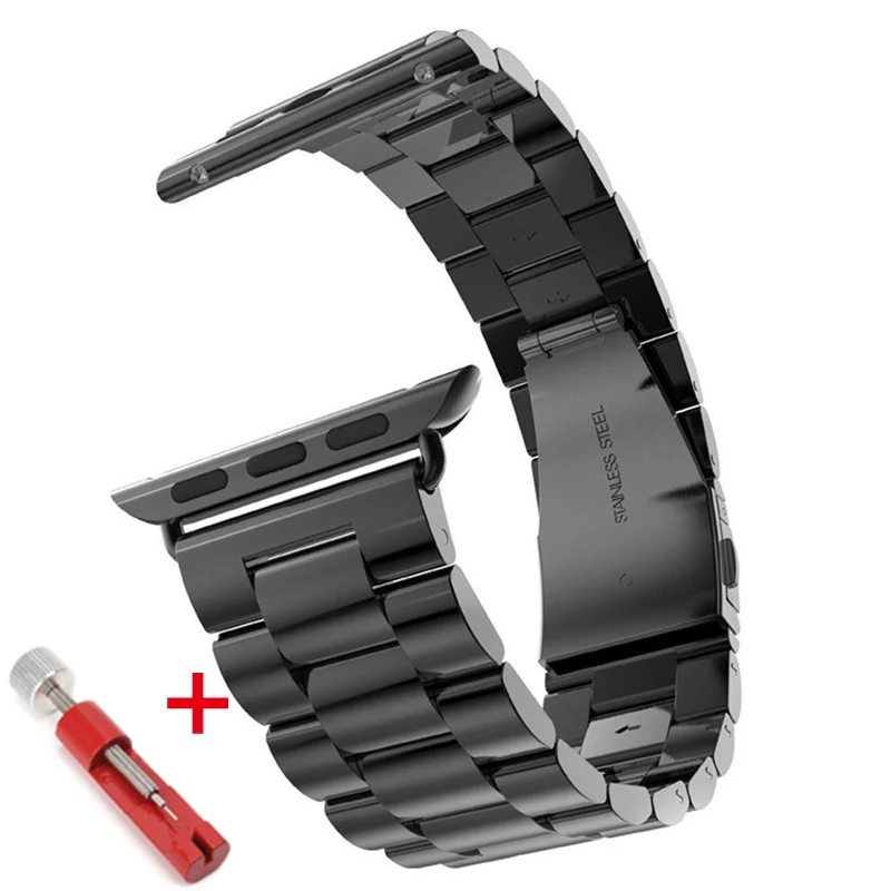 dark black Tool Ремешок для Apple Watch 44 мм 40 мм 42 мм 38 мм металлический браслет из нержавеющей стали iwatch Series 4 5 3 2 1 ремешок для часов - Цвет ремешка: dark black Tool