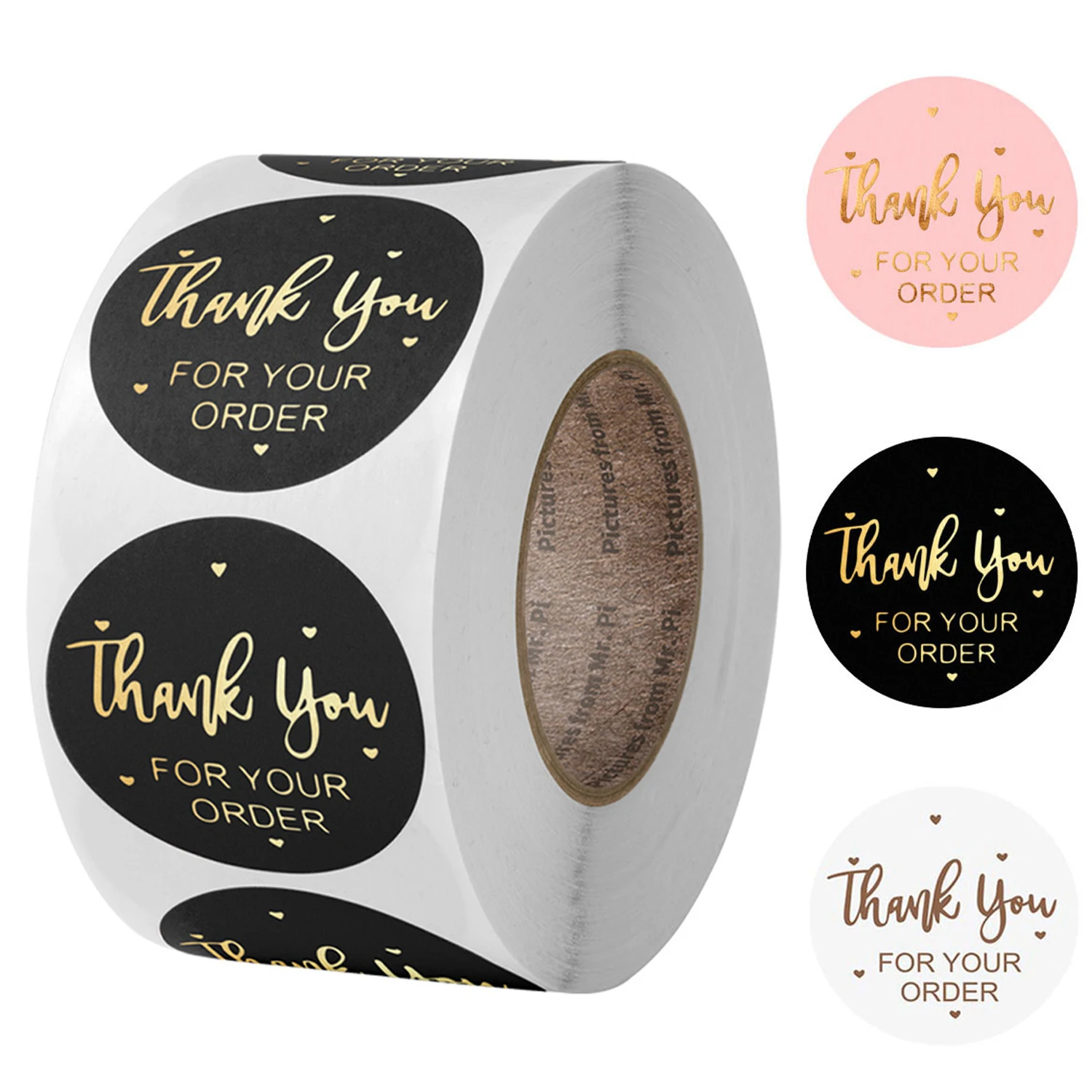 100-500pcs Thank You For Your Order Stickers Business Labels For Gift package Envelope Sealing Labels Stationery Supply 1inch