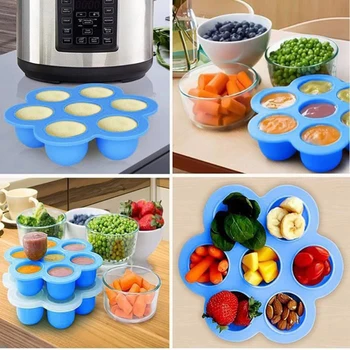 

Multifunction Egg Bites Molds Safety Baby Food Container Breast Milk Storage Box Reusable Freezer Tray Crisper Egg Steamer