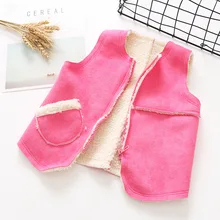 Новые осенние товары, корейский стиль, замшевый жилет для девочек, детское меховое пальто