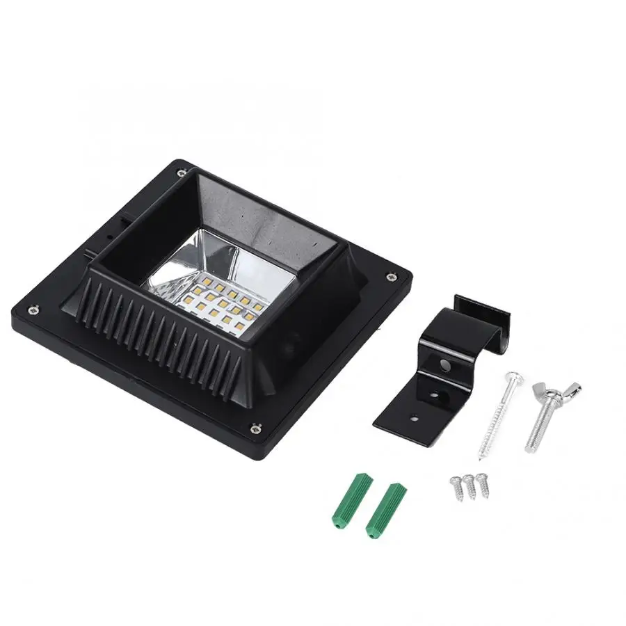Warm Light Black Солнечный светильник для заднего двора 25LED Солнечный настенный светильник для забора Открытый водонепроницаемый Солнечный Мощный умный внутренний светильник - Испускаемый цвет: Warm Light Black