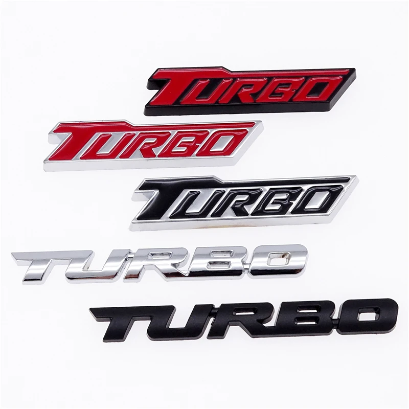 

3D TURBO Logo Car Styling Sticker Metal Alloy Emblem Badge Decals Auto Decoration Accessories For Cruze Geely BMW Benz Audi VW