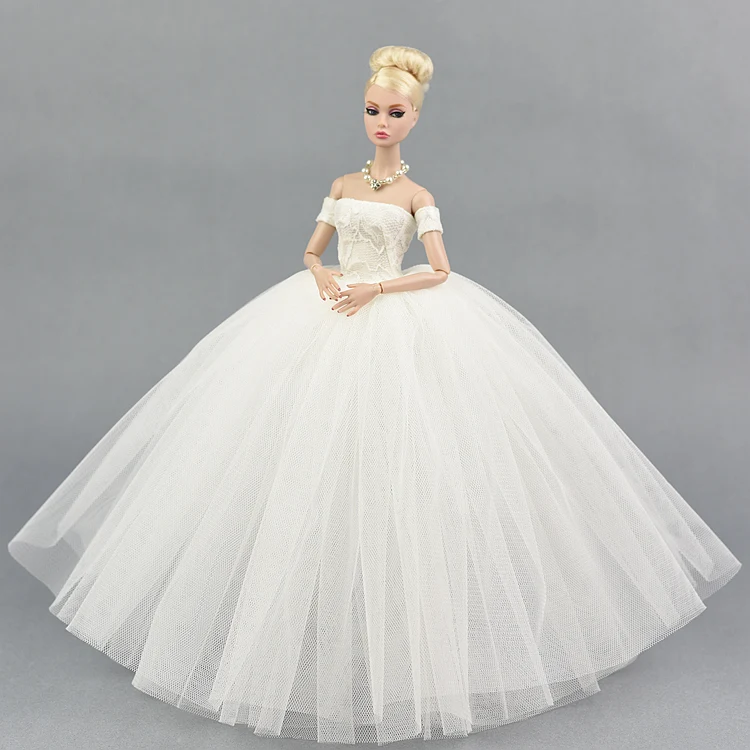 Свадебное платье для куклы Барби 1/6 BJD вечернее платье для вечеринки пузырь юбка одежда наряд аксессуары vestiti белый черный