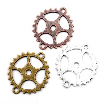 

30Pcs Steampunk Gear Connector Jewelry Findings Supplies For DIY Jewelry Double Holes Cogwheel Connector For Jewelry Making