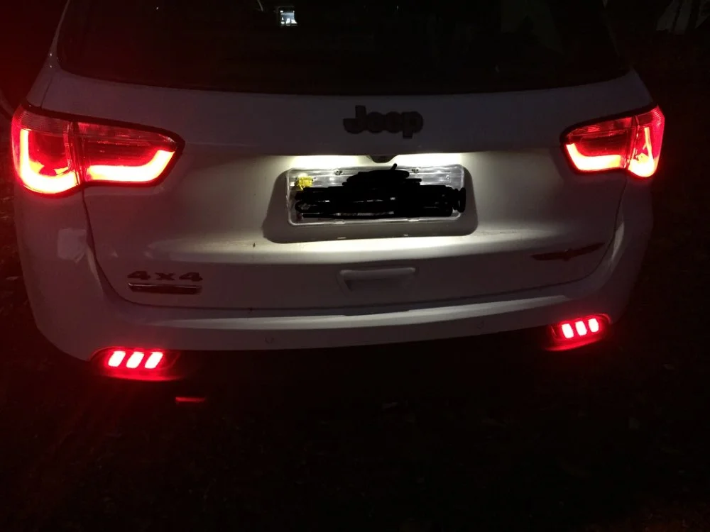 2 шт. светодиодный заднего бампера отражатель туман светильник s для Jeep Compass-, вождение, бордовый и стоп-сигнал светильник отражатель 2-в-1 функции